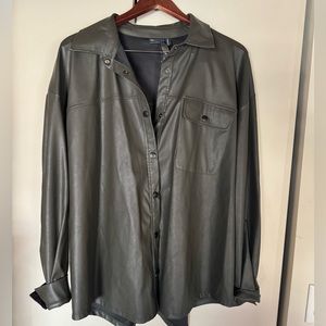 ASOS faux leather button up